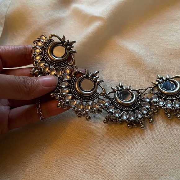 Mirror choker with matching Earrings - Picture 8 of 10